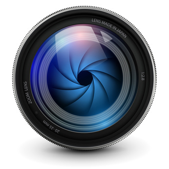Camera lens, vector illustration.