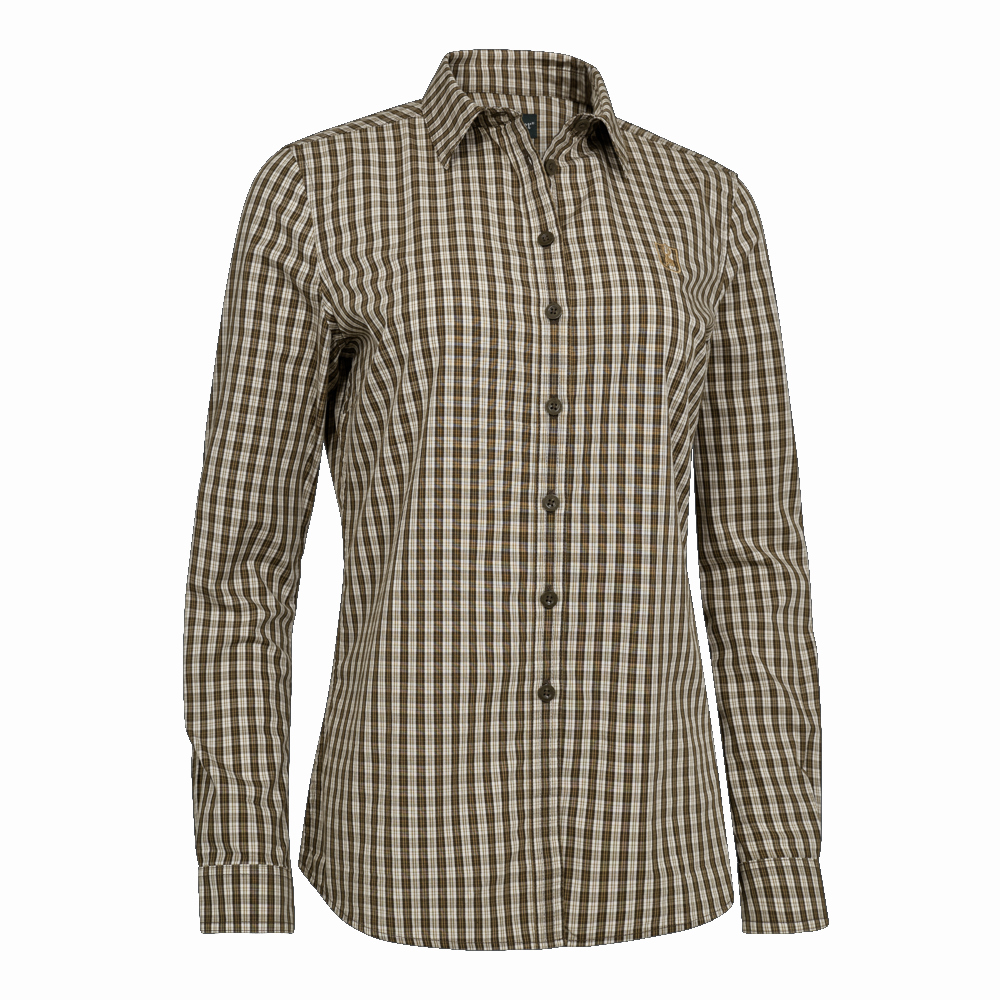 Damenbluse Bridget brown check