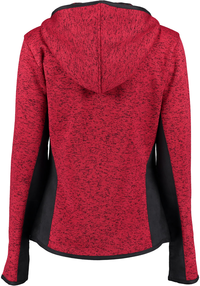 Orbis Damenstrick-Fleece Jacke Gr.38 rot mit Kapuze Hirsch