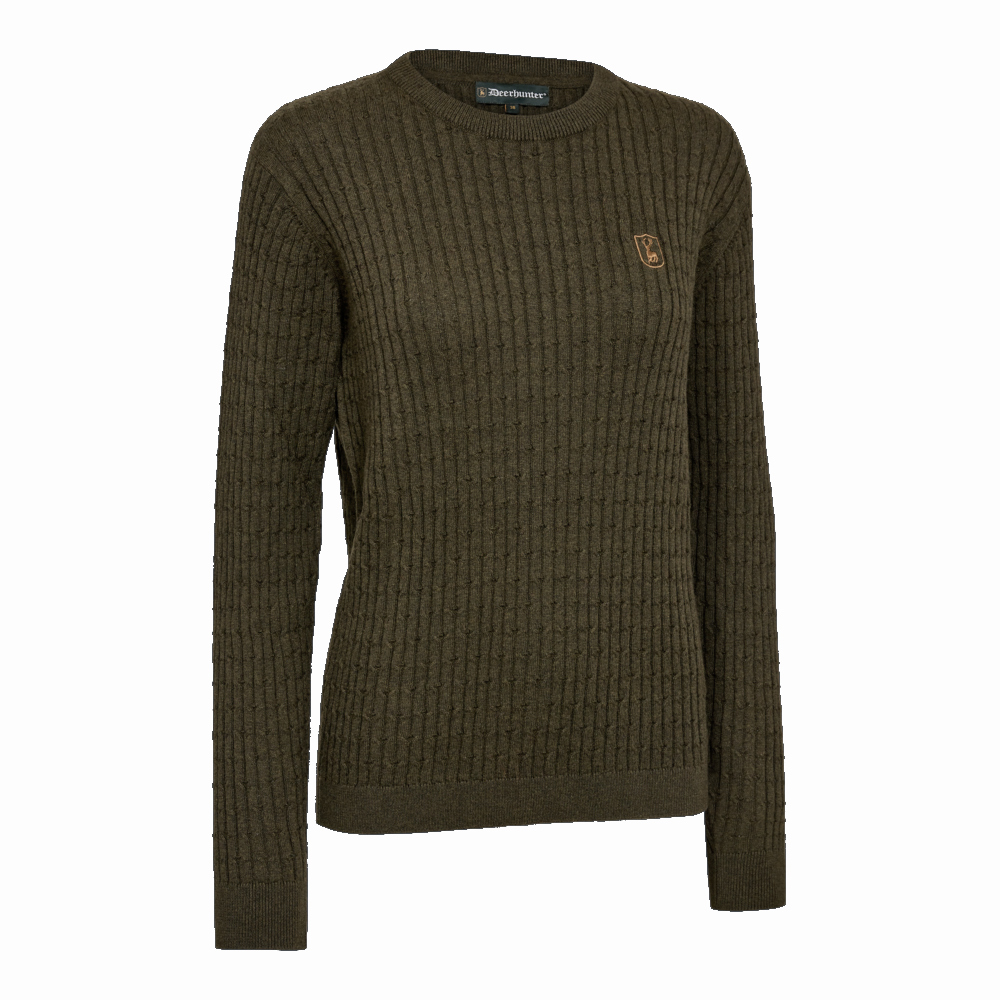 Deerhunter Harrington Damenpul brown Zopfmuster