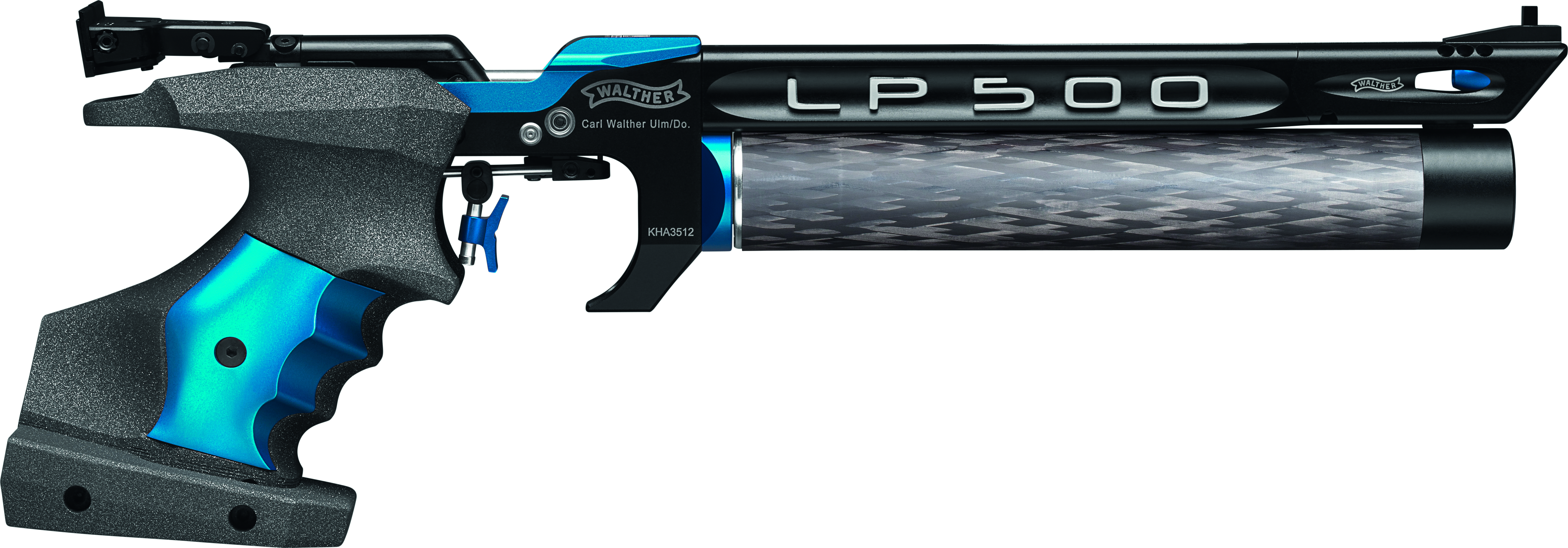 Walther LP500 Meistermanufaktu rechts, Griff Gr.M-L blau