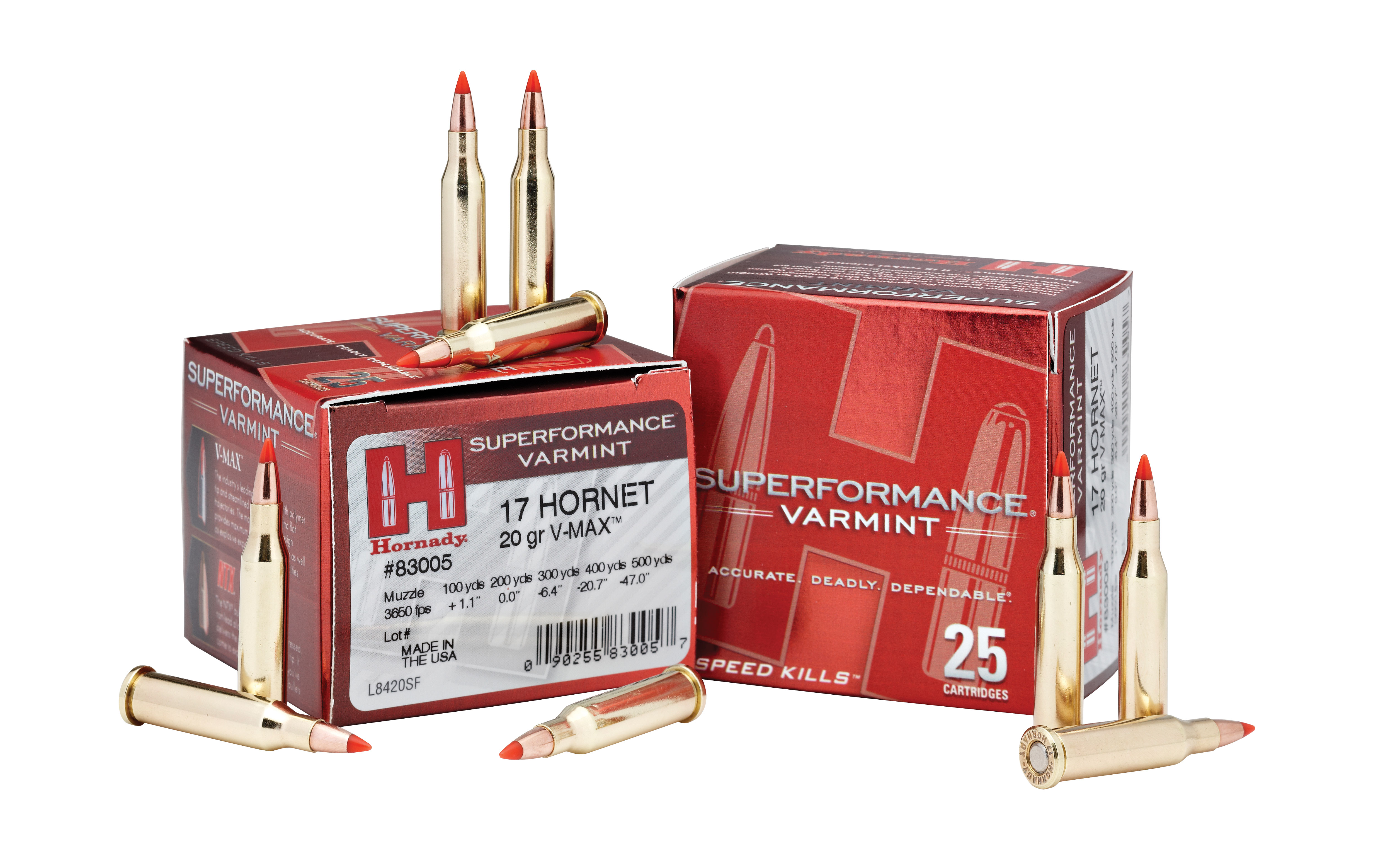 Hornady V-Max .17Hornet 20grain || Bleihaltige Büchsenpatronen